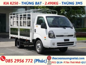 giá xe tải kia 2.49 tấn thùng mui bạt