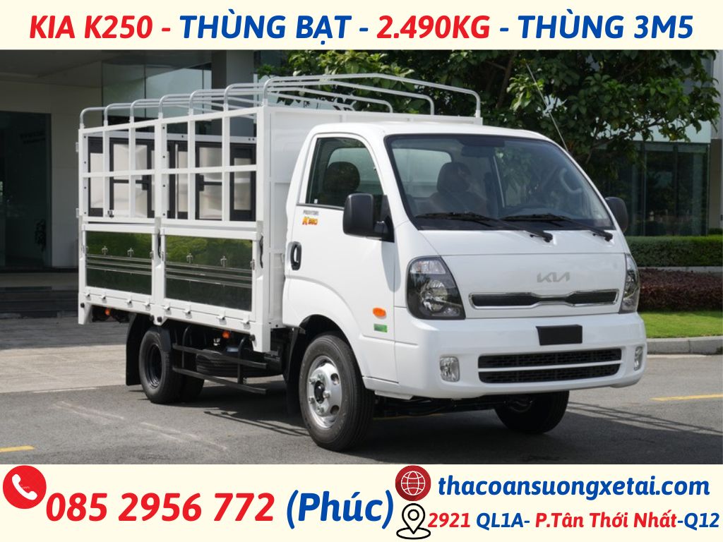 GIÁ XE TẢI KIA K200/KIA K250 MỚI NHẤT THÁNG 08/2026 kia k250 thùng mui bạt (1)
