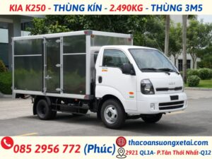 giá xe tải kia 2.49 tấn thùng kín