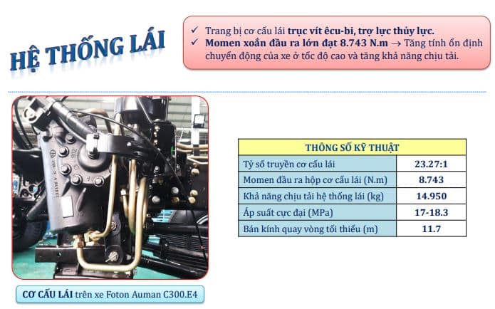 cơ cấu lái xe auman c300