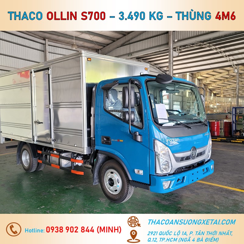 OLLIN S700 THÙNG KÍN - TẢI 3.49 TẤN xe tai 3 tan ruoi thaco ollin s700 thung kin 2