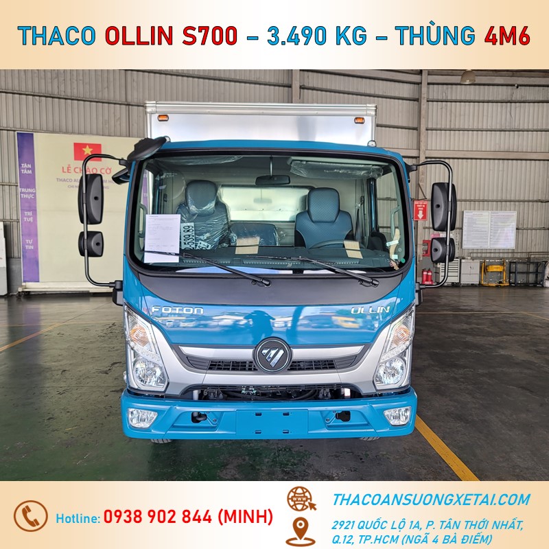 OLLIN S700 THÙNG KÍN - TẢI 3.49 TẤN xe tai 3 tan ruoi thaco ollin s700 thung kin 3