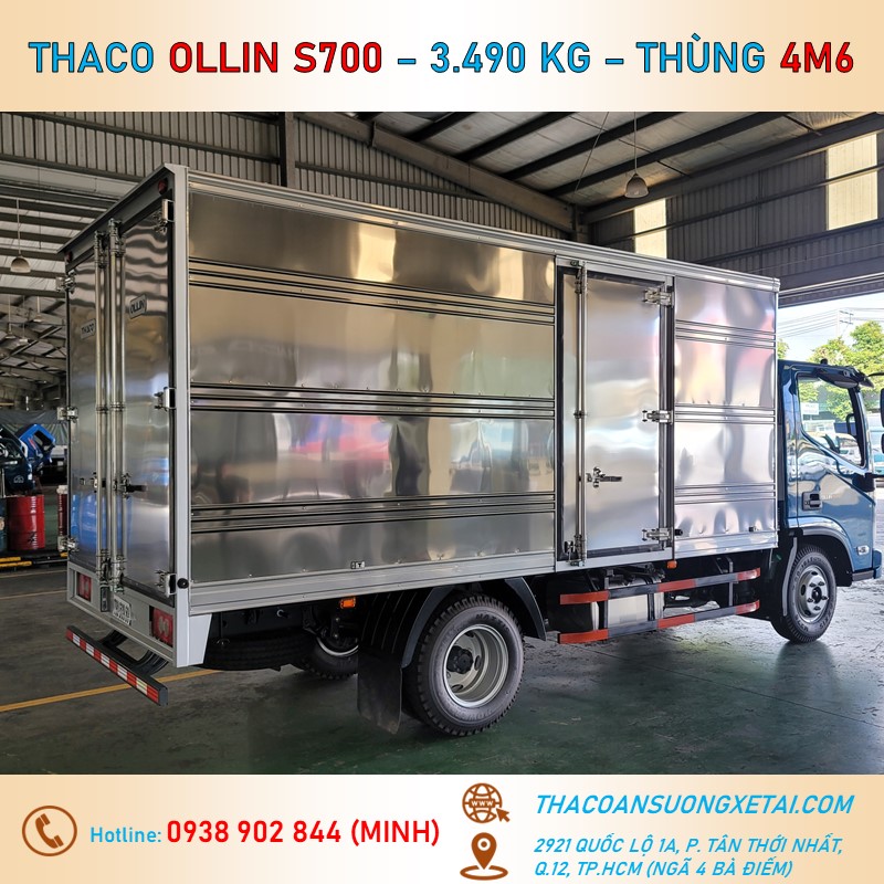 xe tải 3 tấn rưỡi thaco ollin s700 thùng kín (7) xe tai 3 tan ruoi thaco ollin s700 thung kin 7