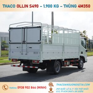 OLLIN S490 THÙNG BẠT - TẢI 1,99 TẤN xe tai thaco thung mui bat 1t9 ollin S490 5