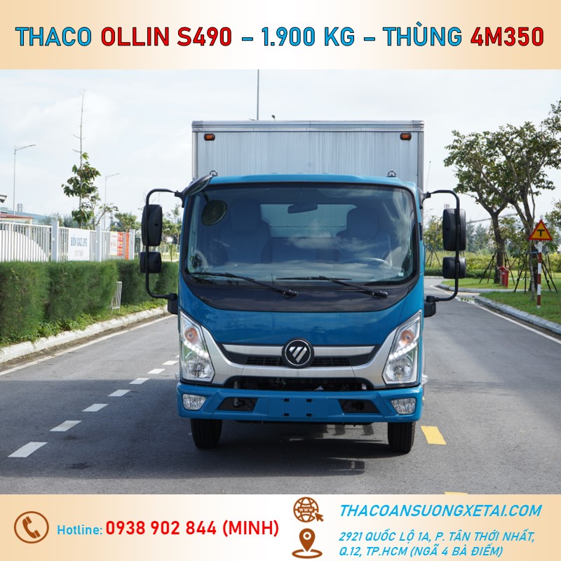 OLLIN S490 THÙNG KÍN - TẢI 1,99 TẤN xe tai thung kin thaco 1t9 ollin s490 2