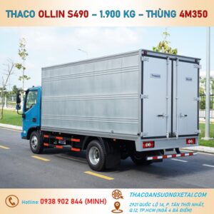OLLIN S490 THÙNG KÍN - TẢI 1,99 TẤN xe tai thung kin thaco 1t9 ollin s490 4