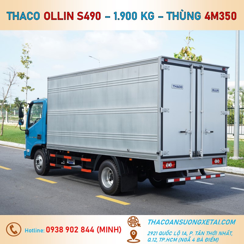 xe tải thùng kín thaco 1t9 ollin s490 (4) xe tai thung kin thaco 1t9 ollin s490 4
