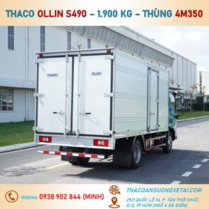 OLLIN S490 THÙNG KÍN - TẢI 1,99 TẤN xe tai thung kin thaco 1t9 ollin s490 6