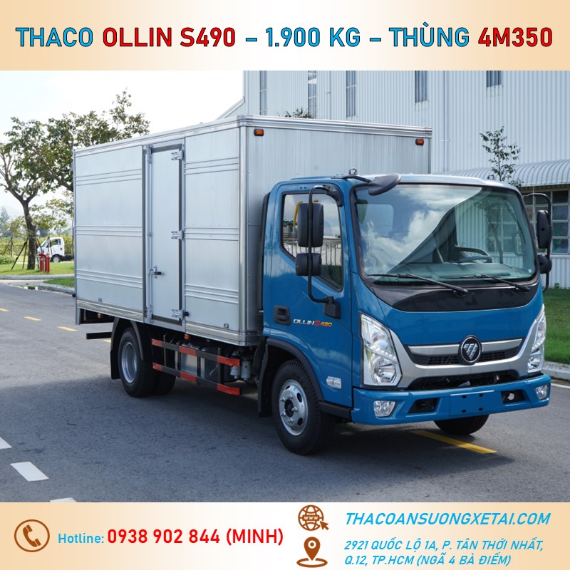 OLLIN S490 THÙNG KÍN - TẢI 1,99 TẤN xe tai thung kin thaco 1t9 ollin s490 7
