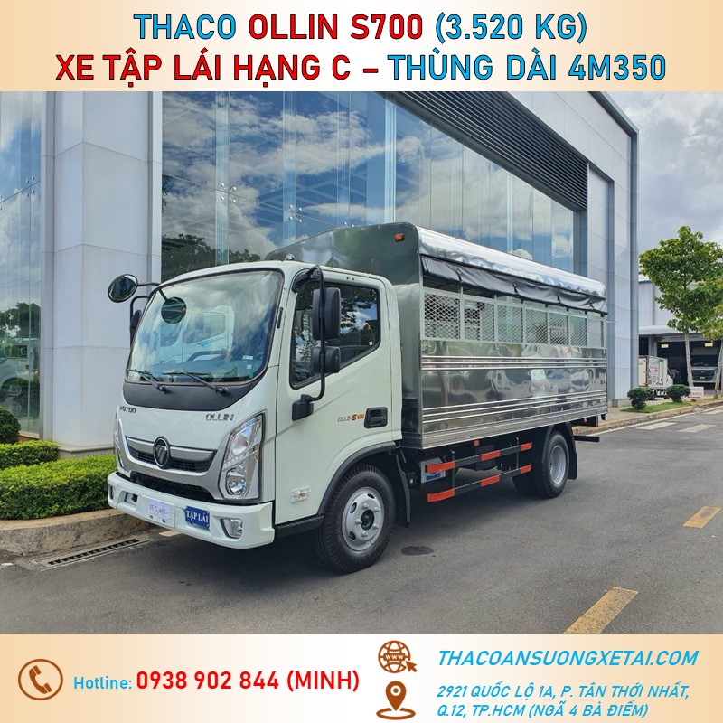 XE TẬP LÁI OLLIN S700 HẠNG C - TẢI 3.5 TẤN xe tap lai hang C thaco ollin s700 5