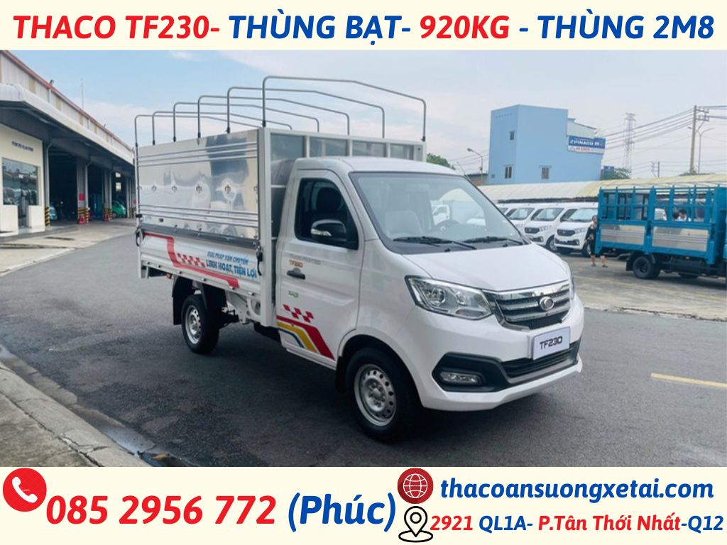 XE TẢI THACO TF230 MUI BẠT | THÙNG DÀI 2M8 | TẢI TRỌNG 920 KG thaco tf230 mui bạt (2)
