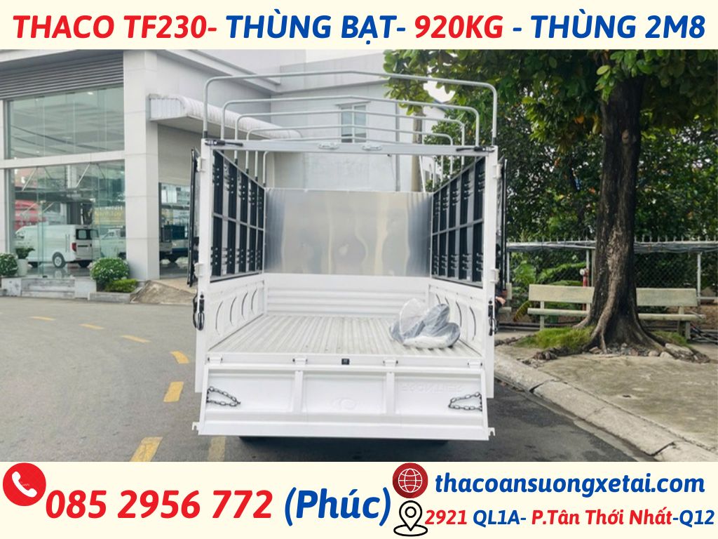 XE TẢI THACO TF230 MUI BẠT | THÙNG DÀI 2M8 | TẢI TRỌNG 920 KG thaco tf230 mui bạt (3)