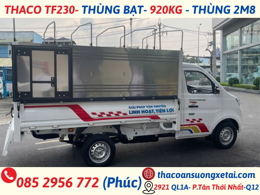 XE TẢI THACO TF230 MUI BẠT | THÙNG DÀI 2M8 | TẢI TRỌNG 920 KG thaco tf230 mui bạt (5)