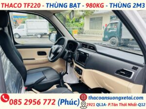 THACO TF220 MUI BẠT | THÙNG DÀI 2M3 | TẢI 990KG thaco tf220 mui bạt (5)