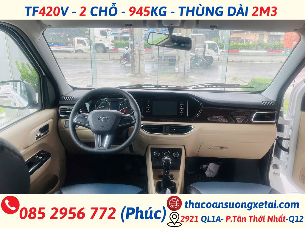 XE VAN 2 CHỖ THACO TF420 | TẢI TRỌNG 945KG | THÙNG DÀI 2M3 xe van 2 chỗ thaco tf420 (7)