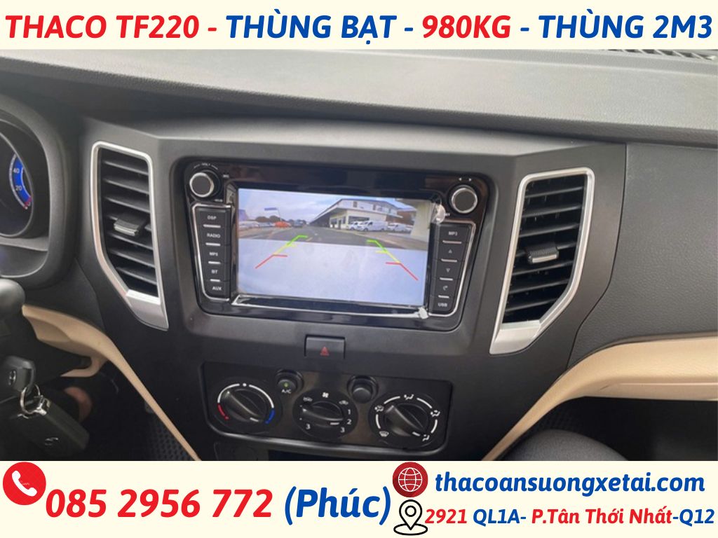 THACO TF220 MUI BẠT | THÙNG DÀI 2M3 | TẢI 990KG thaco tf220 mui bạt (7)