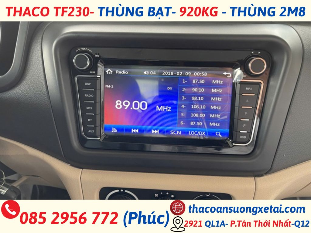 XE TẢI THACO TF230 MUI BẠT | THÙNG DÀI 2M8 | TẢI TRỌNG 920 KG thaco tf230 mui bạt (7)