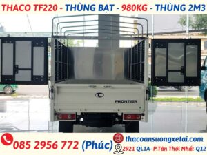 THACO TF220 MUI BẠT | THÙNG DÀI 2M3 | TẢI 990KG thaco tf220 mui bạt (9)