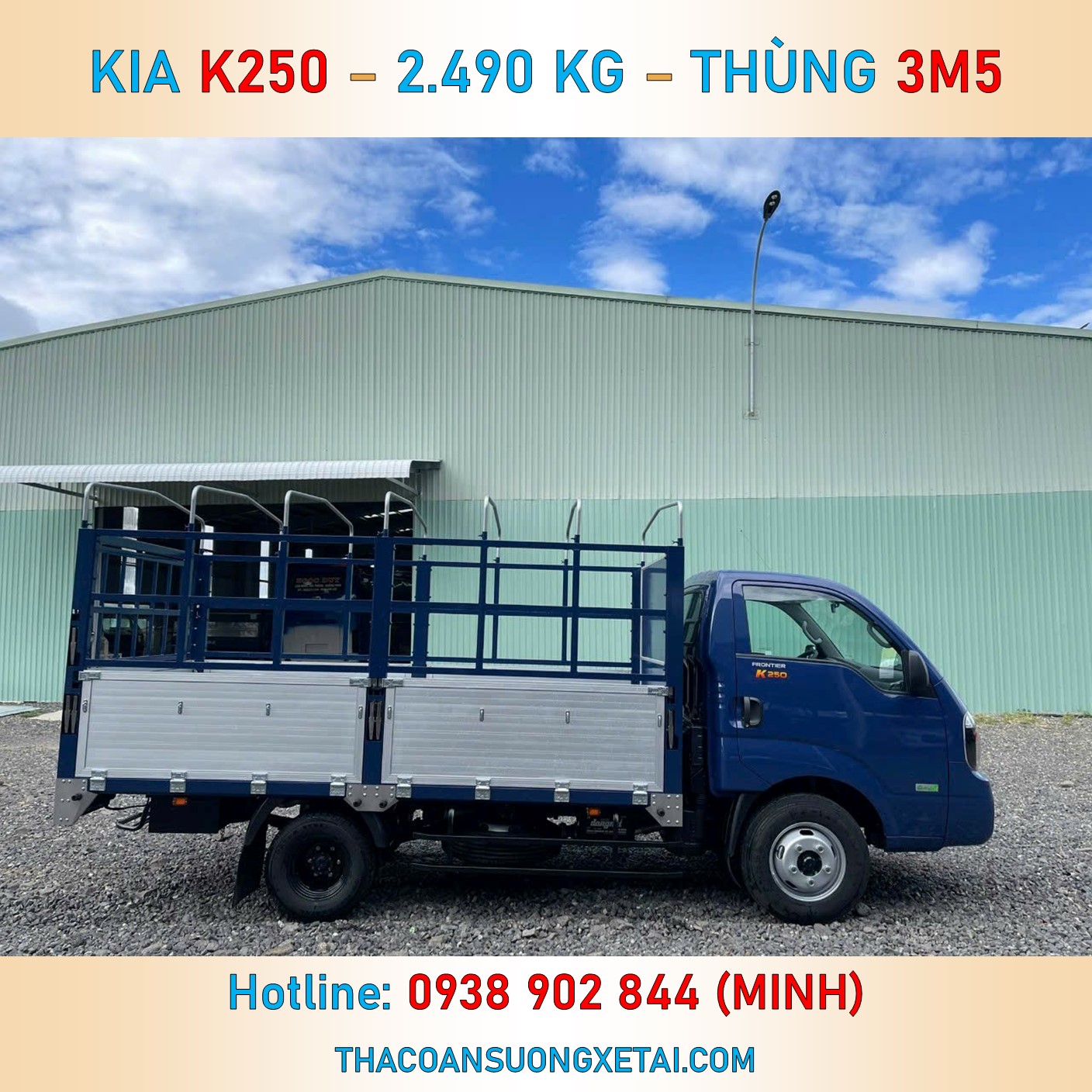 KIA K250 MUI BẠT THÙNG NHÔM | TẢI 2T49 | THÙNG 3M5 K250 mui bat 3