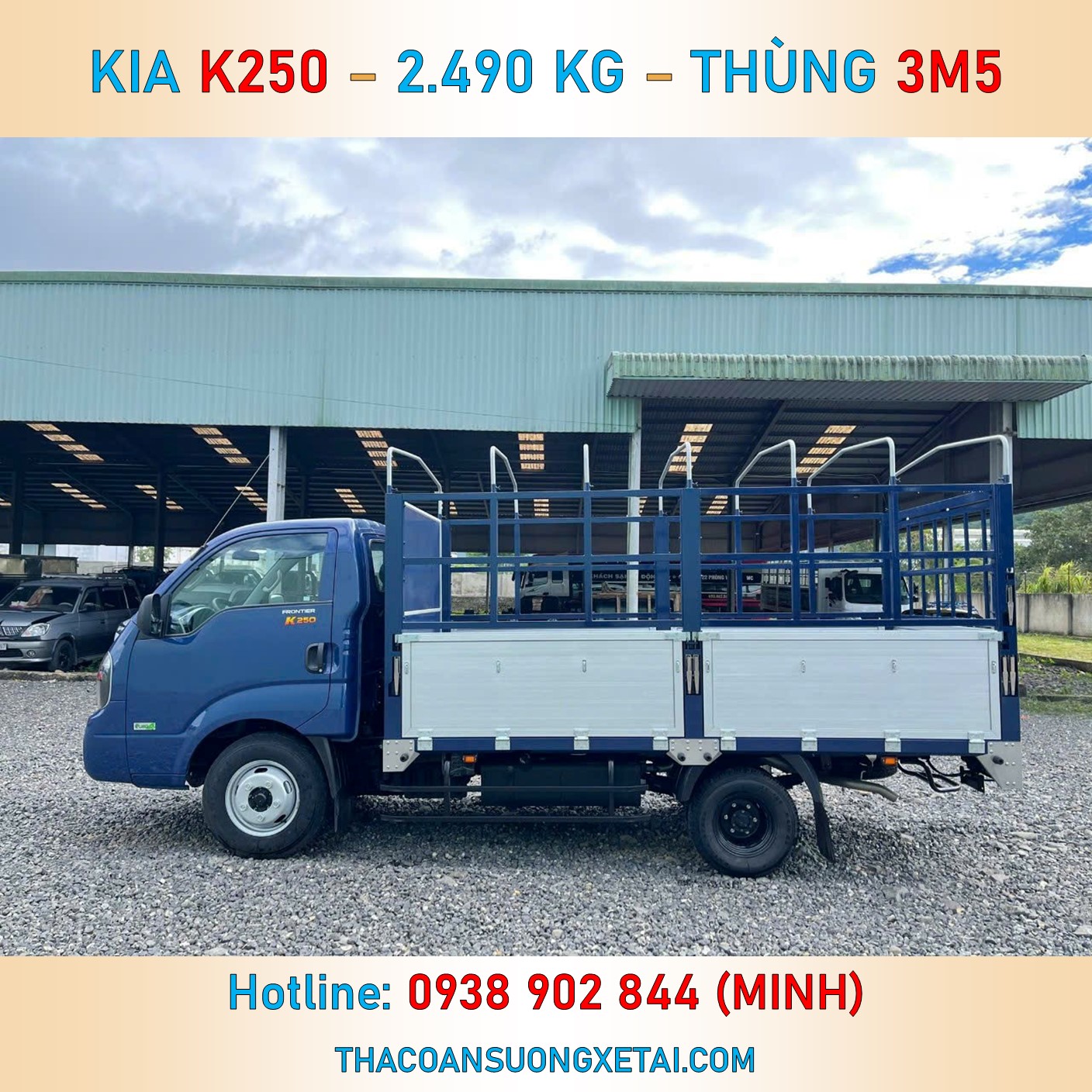 KIA K250 MUI BẠT THÙNG NHÔM | TẢI 2T49 | THÙNG 3M5 K250 mui bat 4