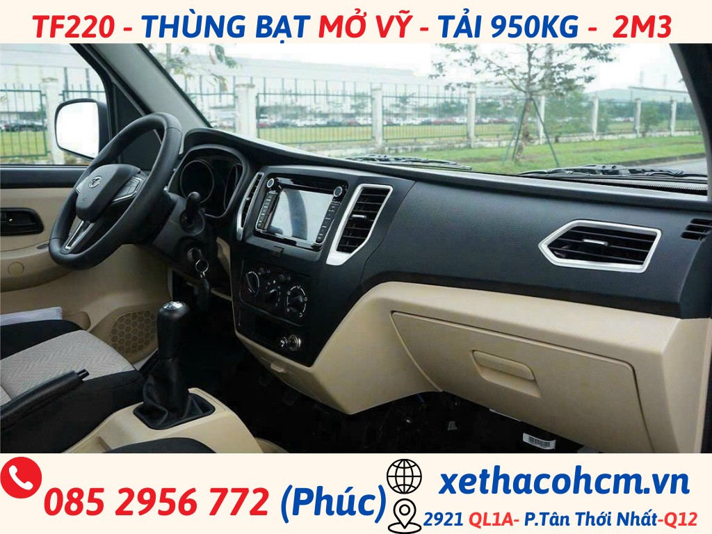 XE TẢI THACO TF230 MUI BẠT | THÙNG DÀI 2M8 | TẢI TRỌNG 920 KG tf220 mui bạt (7)