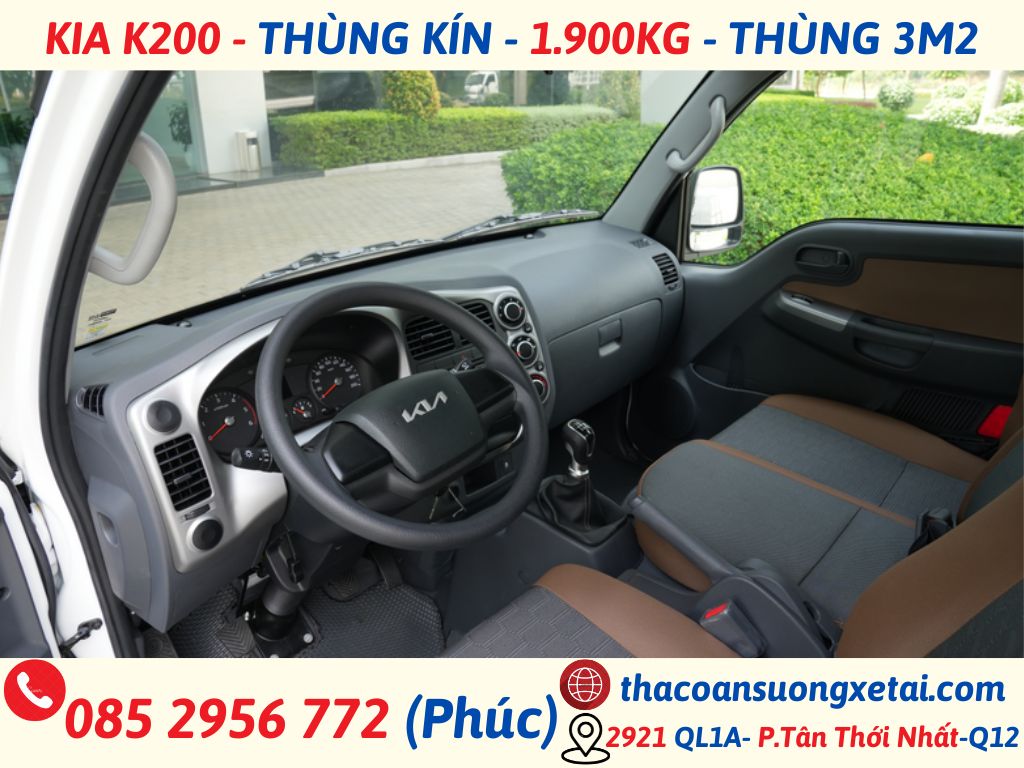 GIÁ XE TẢI KIA K200/KIA K250 MỚI NHẤT THÁNG 08/2026 nội thất kia k200
