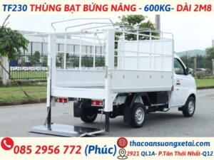 THACO TF230 THÙNG MUI BẠT BỬNG NÂNG | THÙNG 2M8 | TẢI 600 KG TF230 thung mui bat bung nang 4
