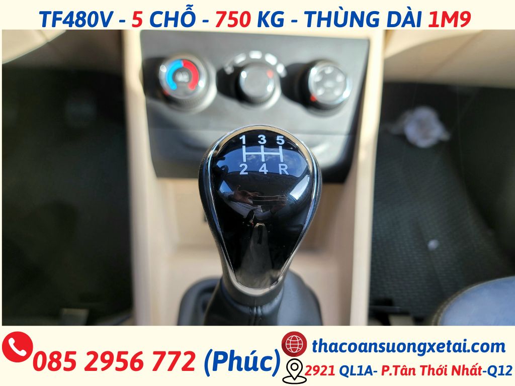 GIÁ XE VAN THACO 5 CHỖ TF480 | TẢI 750KG | THÙNG 1M9 giá xe van thaco 5 chỗ (6)
