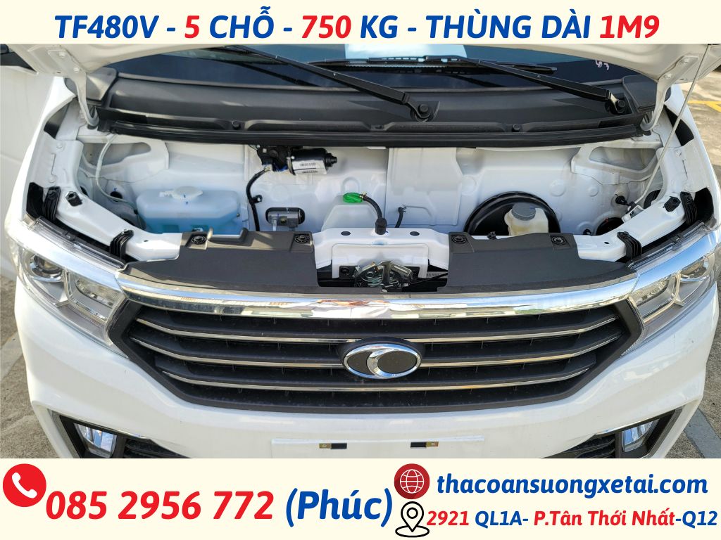 GIÁ XE VAN THACO 5 CHỖ TF480 | TẢI 750KG | THÙNG 1M9 giá xe van thaco 5 chỗ (7)