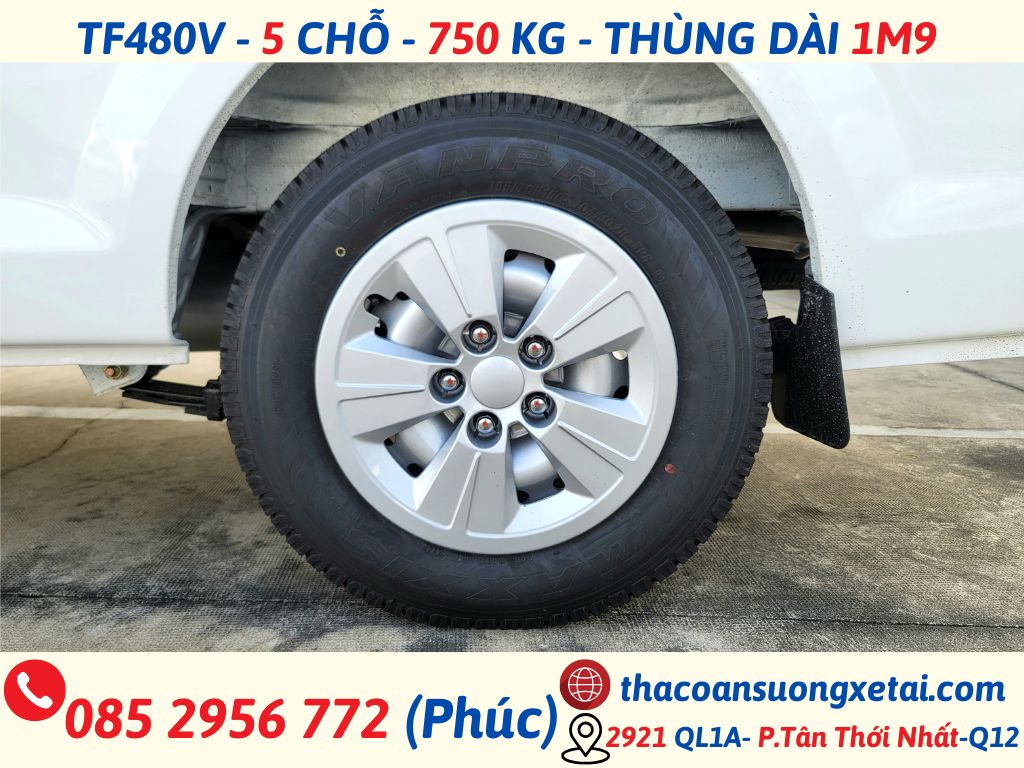 GIÁ XE VAN THACO 5 CHỖ TF480 | TẢI 750KG | THÙNG 1M9 giá xe van thaco 5 chỗ (8)