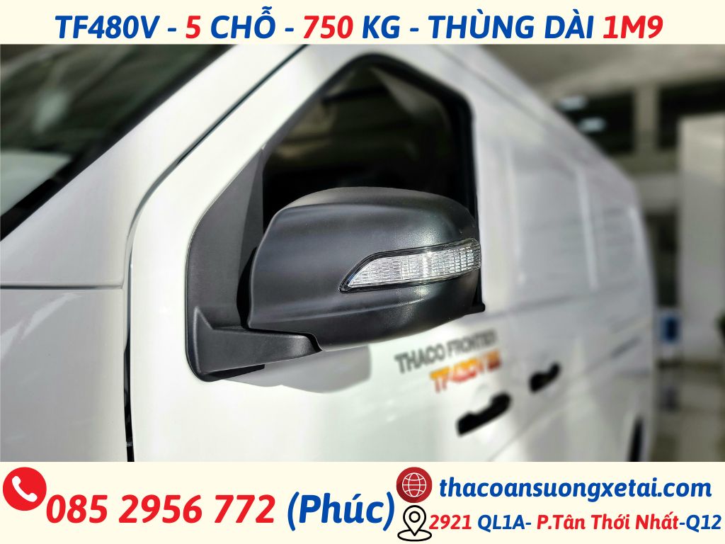 GIÁ XE VAN THACO 5 CHỖ TF480 | TẢI 750KG | THÙNG 1M9 giá xe van thaco 5 chỗ (9)