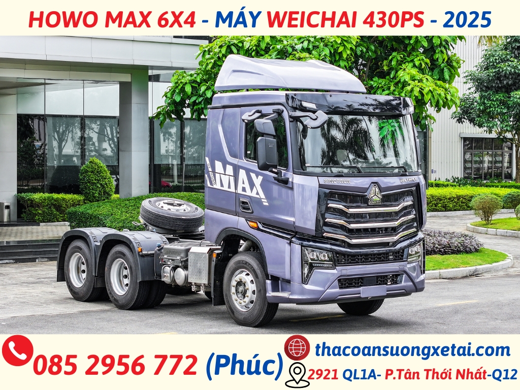 HOWO MAX 6X4 - MÁY WEICHAI 430PS - 2025 howo max máy weichai 430ps