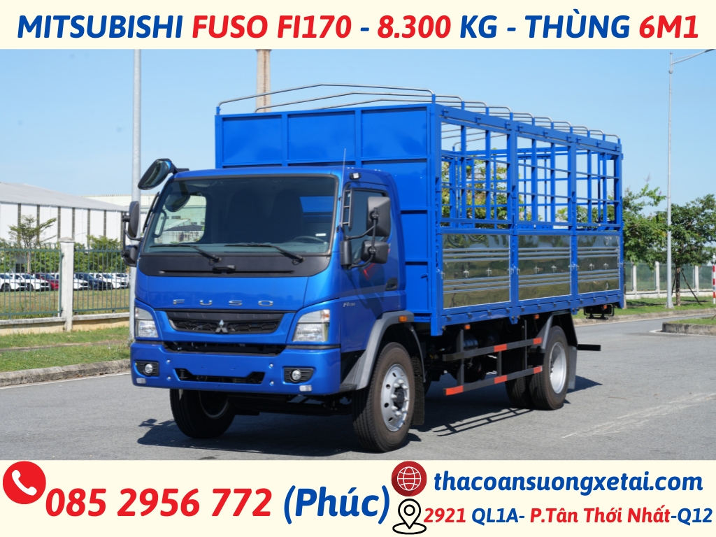 GIÁ XE TẢI MITSUBISHI FUSO FI170 - TẢI TRỌNG 8.300 KG - THÙNG 6.1M mitsubisi fuso fI170 2
