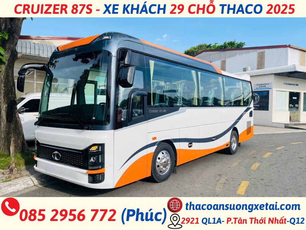 CRUIZER 87S – XE KHÁCH 29 CHỖ THACO 2025 xe khách 29 chỗ thaco tb87