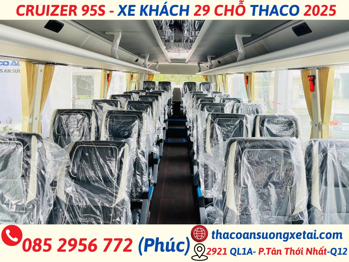 CRUIZER 95S – XE KHÁCH 29 CHỖ THACO 2025 thaco cruizer 95 - khoang hành khách