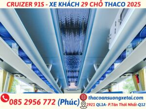CRUIZER 91S – XE KHÁCH 29 CHỖ THACO 2025 khoang hành khách tb91s