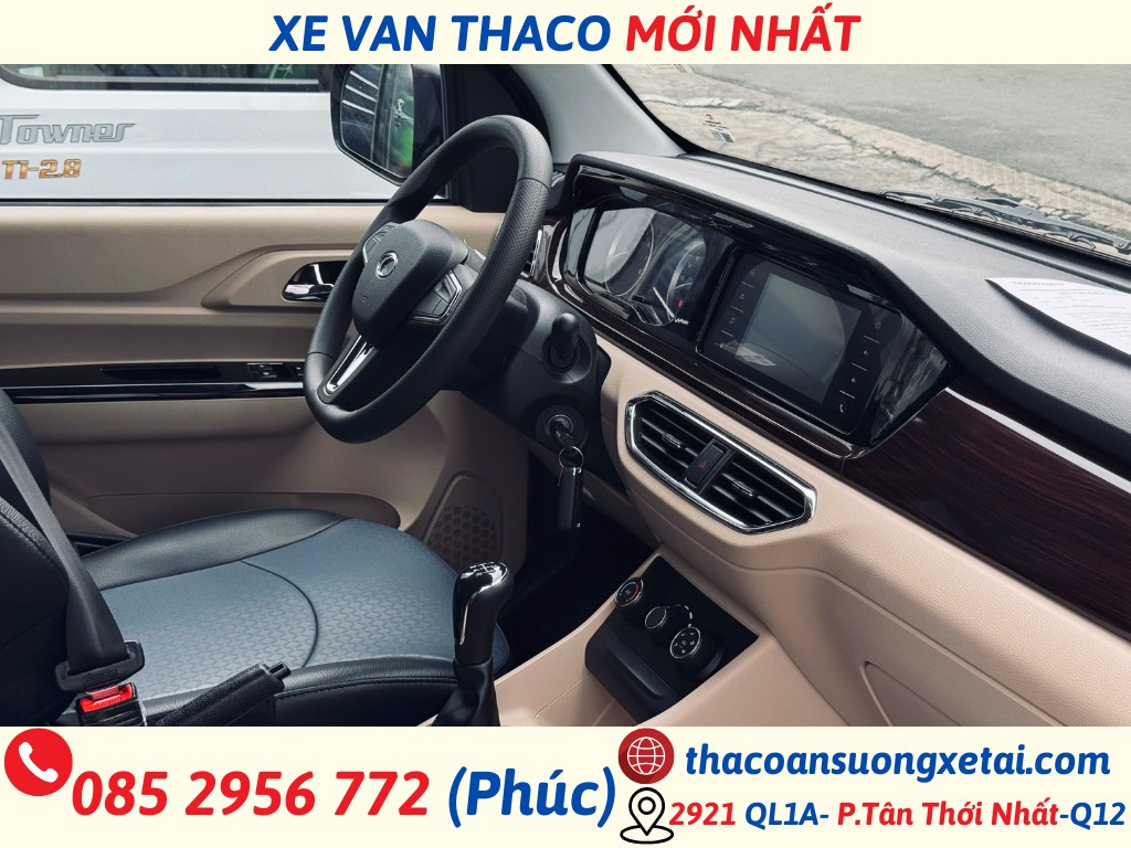 GIÁ XE VAN THACO THÁNG 06/2026 - GIÁ XE VAN THACO MỚI NHẤT nội thất xe van số tự động