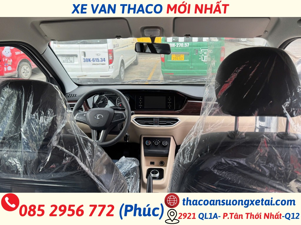 GIÁ XE VAN THACO THÁNG 06/2026 - GIÁ XE VAN THACO MỚI NHẤT nội thất xe van số sàn