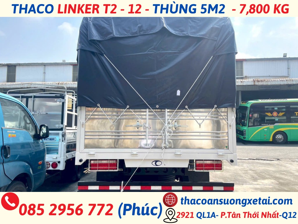 LINKER T2-12 THÙNG DÀI 5,2 MÉT TẢI TRỌNG 7,8 TẤN thaco t2-12-thùng 5m2