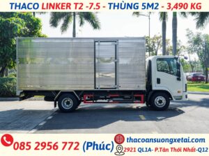 THACO LINKER T2-7.5 THÙNG DÀI 5,2 MÉT TẢI 3,49 TẤN thaco linker t2-7.5 mới nhất