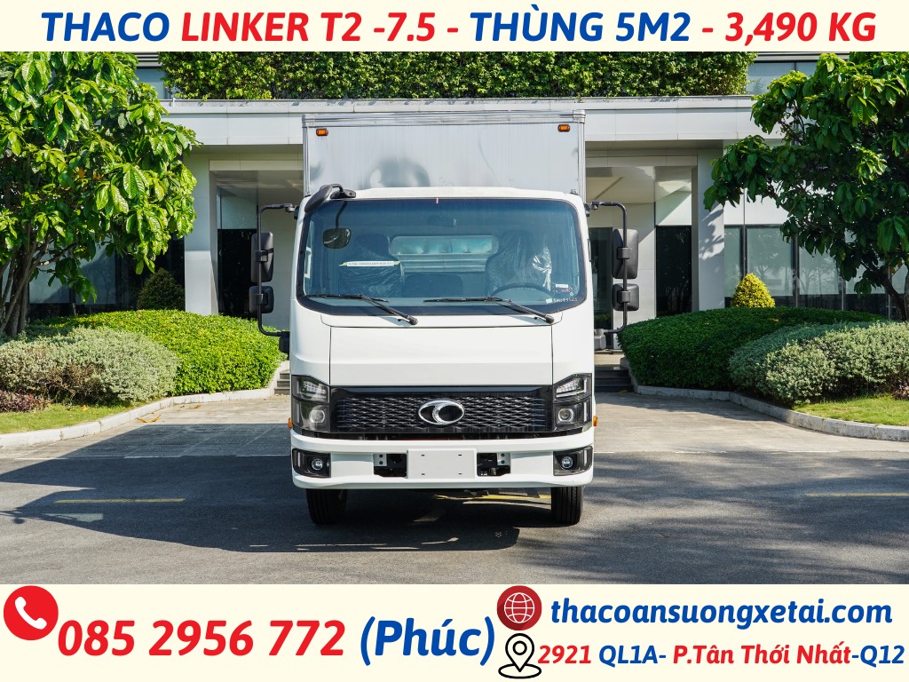THACO LINKER T2-7.5 THÙNG DÀI 5,2 MÉT TẢI 3,49 TẤN xe tải thaco linker t2-7.5