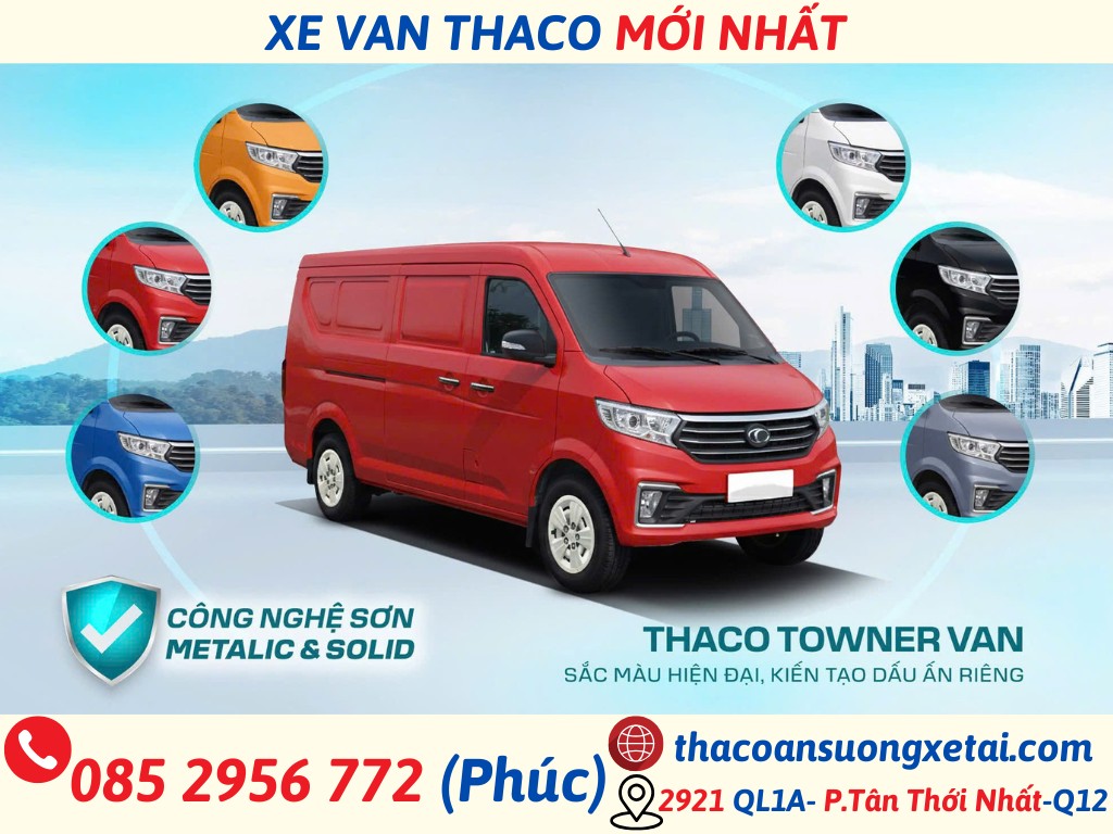 GIÁ XE VAN THACO THÁNG 06/2026 - GIÁ XE VAN THACO MỚI NHẤT xe van thaco son mau