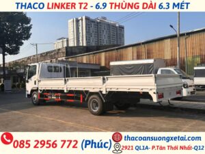 Giá Xe Tải Thaco Linker T2-6.9 Thùng Lửng 2.49 Tấn Thùng Dài 6m3 Mới Nhất xe tải thaco linker 6.9 thùng dài 6 mét 3 tải 3,49 tấn