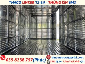 xe tải thaco linker t2-6.9 thùng kín thùng dài 6m3 tải 2.49 tấn