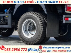 GIÁ XE BEN THACO 4 KHỐI - THACO LINKER T3 - 9.0 lốp xe thaco linker t3-9.0