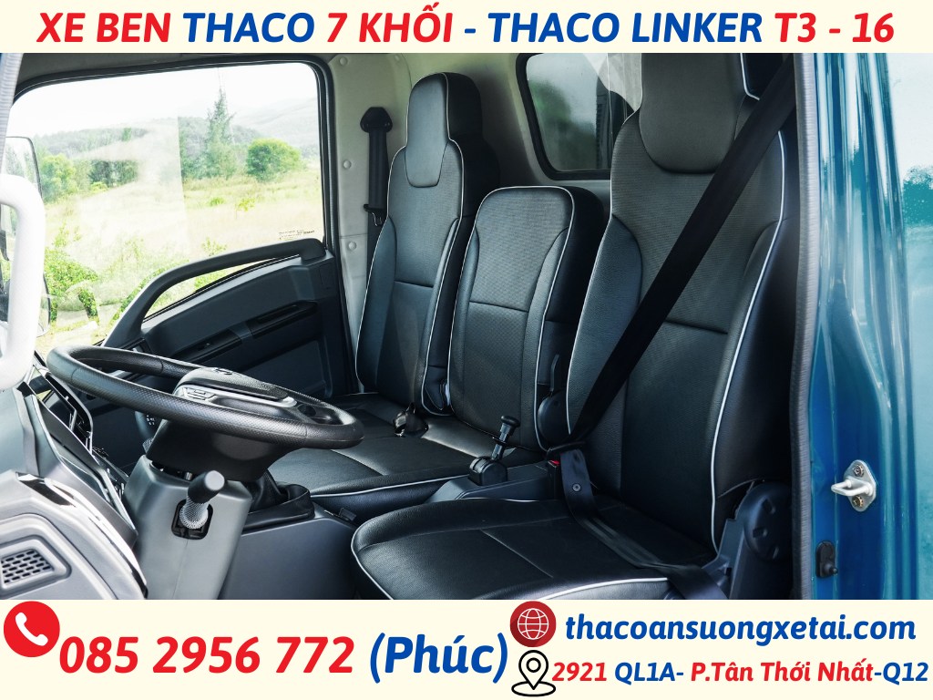 GIÁ XE BEN THACO 7 KHỐI - THACO LINKER T3 - 16 nội thất xe ben 7 khối