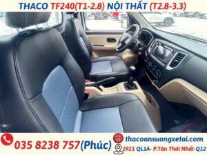 THACO TOWNER T1-2.8|THÙNG KÍN|THÙNG DÀI 3M2 |TẢI 990/1.280Kg (TF240) nội thất xe tải thaco tf240