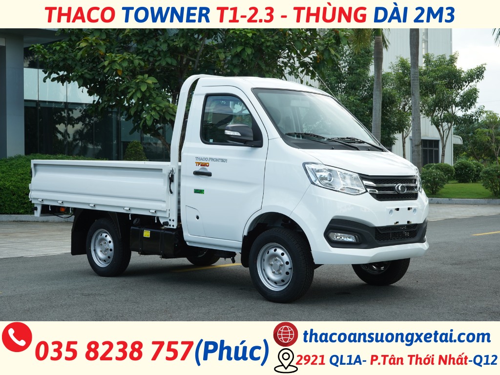 THACO TOWNER T1-2.3|THÙNG DÀI 2M3|TẢI 980KG thaco towner t1 2 31
