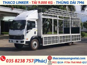 XE TẢI THACO 9 TẤN|THÙNG DÀI 7M6|THACO LINKER T16-7.6 xe tải thaco 9 tấn thùng mui bạt